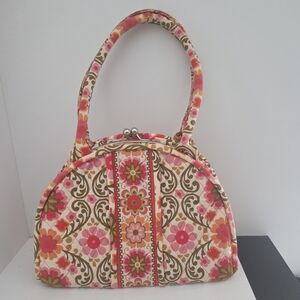 Vera Bradley Pink and Orange Floral Shoulder Bag